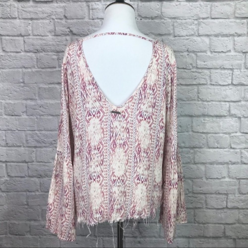 Billabong Boho Blouse Top Small Open Back - Picture 2 of 8